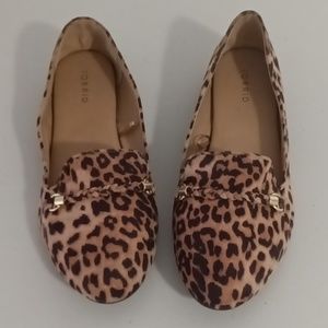 Torrid Braided Loafer Flat Faux Leopard Size 12W